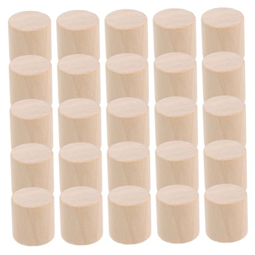 CIYODO 50Stücke Runde Holzhandwerksblöcke Unbemalte Holzzylinder für DIY Projekte Modellbau Kreative Bastelarbeiten Natürliche Farbe von CIYODO
