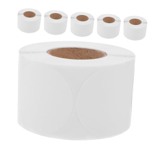 CIYODO 6 Rollen Siegelkartonaufkleber Blanko Klebeetiketten Preisetiketten Aufkleber Selbstklebende Kreisaufkleber Kreispunktetiketten Blanko Kreisaufkleber Inventaraufkleber von CIYODO