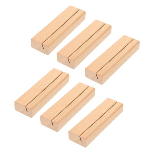 CIYODO 6 Stück Holz Kartenhalter Tischkartenhalter aus Massivem Holz Name und Postkartenständer für Büro Hochzeit Party und Dekoration Rustikaler Aufsteller für Tischnummern und Notizen von CIYODO