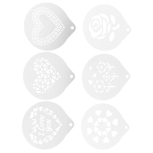CIYODO 6 Stück Kaffeedruckvorlage Schablone rahmen Cafe Milchschaum-Vorlagen Cappuccino-Latte-Vorlagen Restaurant-Latte-Vorlagen Kaffee liefert Rostfreier Stahl CIYODO 6 Stück Kaffeedruckvorlage Schablone rahmen Cafe Milchschaum-Vorlagen Cappuccino-Latte-Vorlagen Restaurant-Latte-Vorlagen Kaffee liefert Rostfreier Stahl von CIYODO