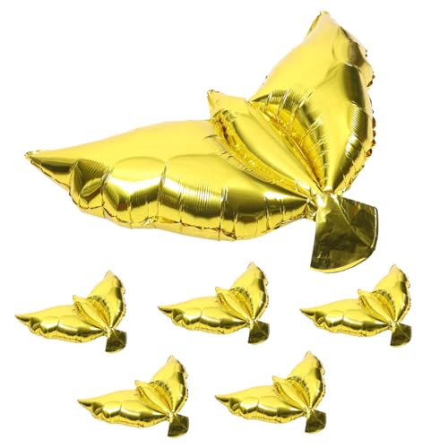 CIYODO 6 Stück Taube Ballon Pastell Hochzeit Abschlussball Mädchen Geburtstagsfeier Ballon Requisiten für Partyballons Luftballons Themen -Geburtstagsballons Aluminiumfolie Golden von CIYODO