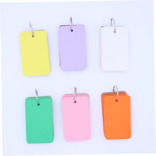 CIYODO 6 Stück Teiliges Bunte Blanko Karteikarten mit Metallring Nachfüllbare DIY Notizblöcke für Schule und Büro Praktische Lernkarten in Weiß Violett Orange Gelb Grün von CIYODO