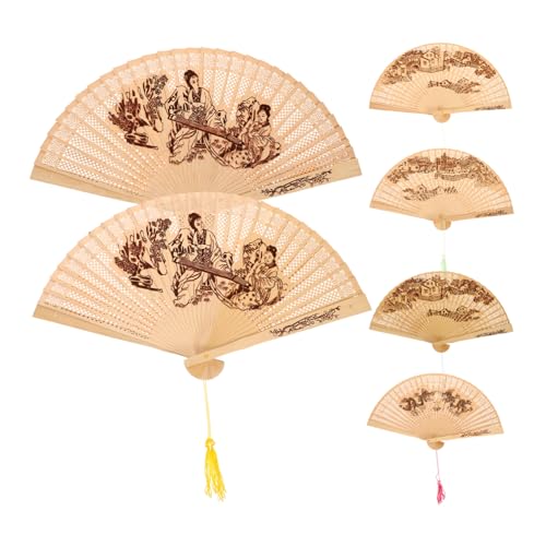 CIYODO 6 Stück Teiliges Handfächer aus Holz Faltbare Chinesische Vintage Fächer für Hochzeiten Dekoration und Alltag Stilvolle und Praktische Holzfächer mit Traditionellem Design CIYODO 6 Stück Teiliges Handfächer aus Holz Faltbare Chinesische Vintage Fächer für Hochzeiten Dekoration und Alltag Stilvolle und Praktische Holzfächer mit Traditionellem Design von CIYODO
