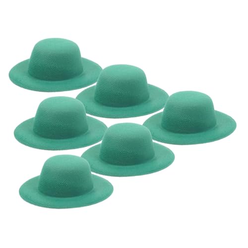 CIYODO 6 Stück Teiliges Mini Filz Cowboyhüte in Grün Winzige Puppenhüte für DIY Kostüme Partydekoration Bastelzubehör Handliche Western Hüte für Puppenhaus und Rollenspiele von CIYODO