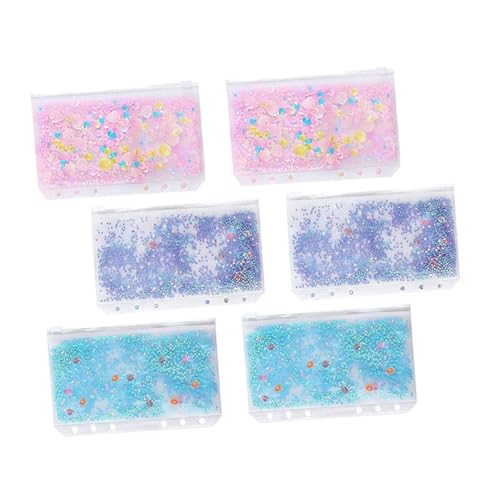 CIYODO 6 Stück Teiliges PVC Zipper Binder Taschen Reißfest Glitzernde Dokumententaschen für Ordner Vielseitige Organizer für Büro und Schule Langlebig und Praktisch von CIYODO