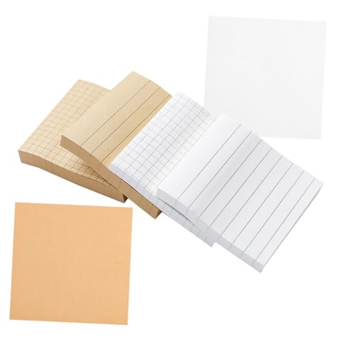 CIYODO 6 Stück Teiliges Selbstklebender Memo Pads Abreißbare Notizzettel in Weiß und Kraftpapier Vielseitige Haftnotizen für Büro Schule und Studenten Praktische Schreibwaren für Notizen von CIYODO