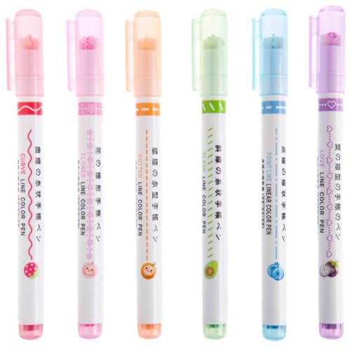 CIYODO 6 Stück Teiliges Set Farbiger Schneller Trocknender Marker pens Design für Journaling Schule und Büro Leichte Kompakte Schreibwaren für Kreative Notizen und Bastelprojekte von CIYODO
