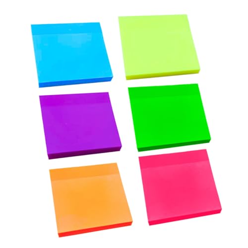 CIYODO 6 Stück Transparente Selbstklebende Memo Pads aus Pet Wasserfeste Mehrfarbige Haftnotizen für Büro Schule Studenten Praktische Notizzettel für Planung und Organisation von CIYODO
