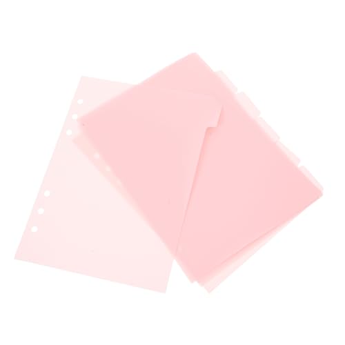 CIYODO 6 Stück Trennblätter für Ringbuch Abnehmbare Farbige Notizbuch Register Praktische PP Trenner in Rosa für Berichte Präsentationen und Notizen von CIYODO