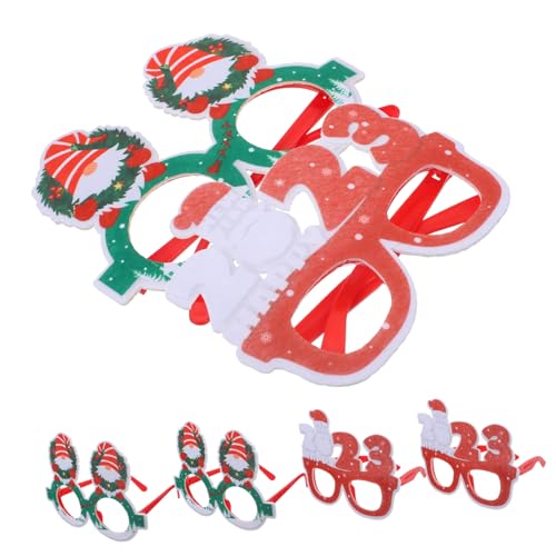 CIYODO 6 Stück Weihnachtsbrillen Party Deko Cartoon Brillenrahmen Bunte Xmas Photo Props Festliche Weihnachtsdekoration für Kinderfeiern von CIYODO