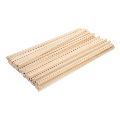 CIYODO 60 Stück Dübelstangen, Holzstäbchen, Quadratische Holzdübel, Holz, Unbehandeltes Hartholz, Diy-holzdübelstangen Für Bastelprojekte, Holzbearbeitungsbedarf, 30,5 X 0,6 Cm von CIYODO