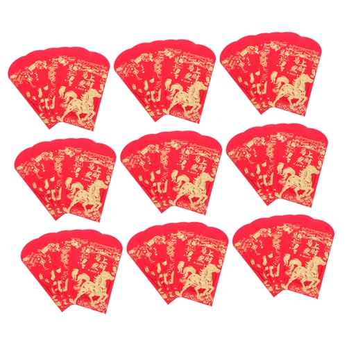 CIYODO 60 Stück Jahr Des Pferdes Rote Umschläge mit Goldprägung Glücksumschläge für Chinesisches Neujahr Lunar Year Frühlingsfest Hochzeiten und Geburtstage Stabile Vielseitige von CIYODO