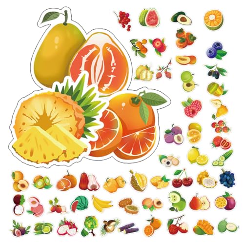 CIYODO 60 Stück Obst Aufkleber DIY Sticker für Notizbücher Gepäck Computer Hand Account Dekoration Stark Haftend Leicht und Tragbar CIYODO 60 Stück Obst Aufkleber DIY Sticker für Notizbücher Gepäck Computer Hand Account Dekoration Stark Haftend Leicht und Tragbar von CIYODO