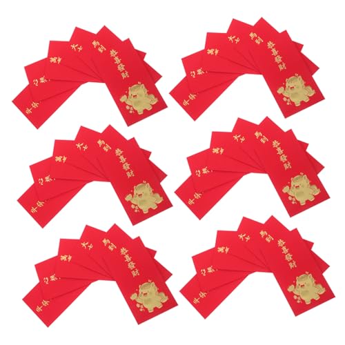 CIYODO 60 Stück Rote Glücksumschläge Jahr Des Pferdes Robuste Hongbao Umschläge für Tet Hochzeit Großzügige Kapazität Festliches Design für Neujahrsfeiern und Familienfeste von CIYODO