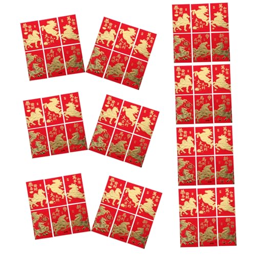 CIYODO 60 Stück Rote Umschläge Frühlingsfest Traditionelle Chinesische Hongbao Umschläge Glücksgeldumschläge für Neujahr Feierlichkeiten mit Glatter Papierstruktur für Festliche von CIYODO