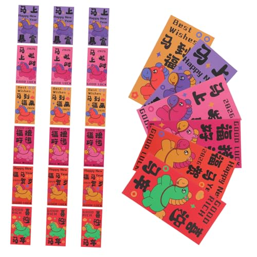 CIYODO 60 Stück Rote Umschläge Pferdejahr Design Hochwertige Papier-hongbao für Chinesisches Neujahr Frühjahrsfest und Familienfeiern Traditionelle Geldumschläge für Bargeldgeschenke von CIYODO