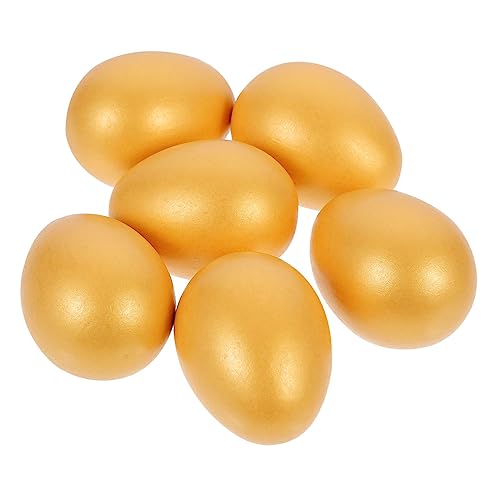 CIYODO 6Stücke Goldene Ostereier Holzspielzeug Für Deko Für Ostern Partybevorzugungsei Hängendes Ornament Ei Für Osterfest Ei Jagd CIYODO 6Stücke Goldene Ostereier Holzspielzeug Für Deko Für Ostern Partybevorzugungsei Hängendes Ornament Ei Für Osterfest Ei Jagd von CIYODO