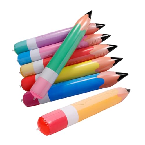 CIYODO 7 Stück Aufblasbare Bleistifte Teiliges PVC Deko für Klassenzimmer und Geburtstagsfeiern Farbenfrohe Bleistift Luftballons Einfache Handhabung für Schulanfang und Partys von CIYODO