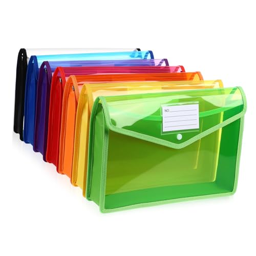CIYODO 7 Stück Dokumentenmappe Transparente Kunststoffordner mit Druckknopfverschluss Robuste Aufbewahrung für Büro Schule und Zuhause für Unterlagen und Aktenorganisation CIYODO 7 Stück Dokumentenmappe Transparente Kunststoffordner mit Druckknopfverschluss Robuste Aufbewahrung für Büro Schule und Zuhause für Unterlagen und Aktenorganisation von CIYODO