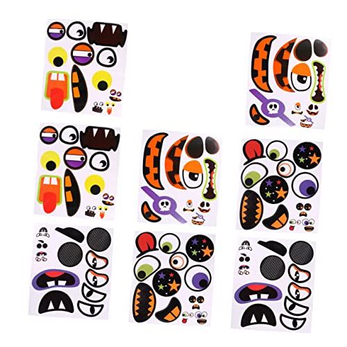 CIYODO 8 Stück Teiliges Halloween Kürbis Aufkleber Set Abnehmbare Kürbis Gesichtsdekoration Vielseitige Pumpkin Face Sticker für Halloween Party Geeignet für Erwachsene CIYODO 8 Stück Teiliges Halloween Kürbis Aufkleber Set Abnehmbare Kürbis Gesichtsdekoration Vielseitige Pumpkin Face Sticker für Halloween Party Geeignet für Erwachsene von CIYODO