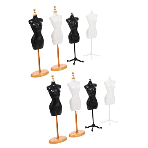 CIYODO 8 Stück Teiliges Puppenständer Miniatur Mannequin Torso aus Robustem Vielseitig für Puppenkleider Schmuck und Fotorequisiten Glatte Oberfläche für Puppenhaus Dekoration von CIYODO