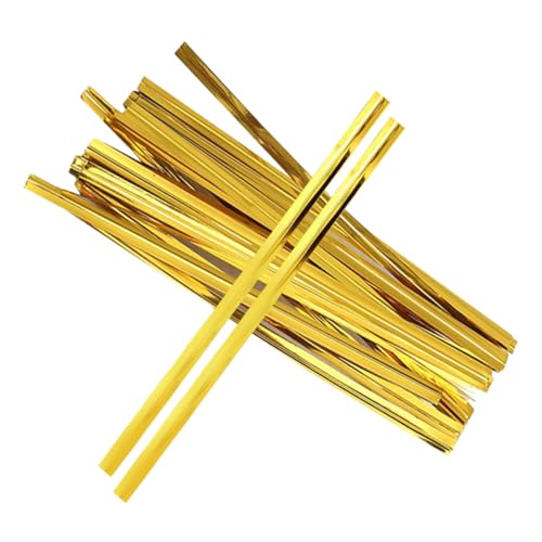 CIYODO 800 Stk. Goldene Bindedraht Bänder Stabile Geschenkband Verschlüsse für Süßigkeiten und Geschenkbeutel Festlich Glänzend Einfach zu Drehen und Sicher zu Verschließen CIYODO 800 Stk. Goldene Bindedraht Bänder Stabile Geschenkband Verschlüsse für Süßigkeiten und Geschenkbeutel Festlich Glänzend Einfach zu Drehen und Sicher zu Verschließen von CIYODO