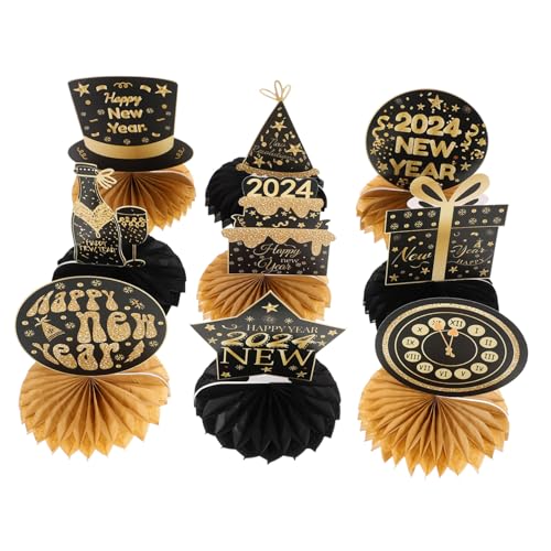 CIYODO 9 Stück Papierfächer Wabenbälle 2024 Neujahrs Tischaufsatz Tafelaufsätze Party Silvester Tischdekoration Ornament Frühlingsfest Schreibtischschmuck Schwarz CIYODO 9 Stück Papierfächer Wabenbälle 2024 Neujahrs Tischaufsatz Tafelaufsätze Party Silvester Tischdekoration Ornament Frühlingsfest Schreibtischschmuck Schwarz von CIYODO