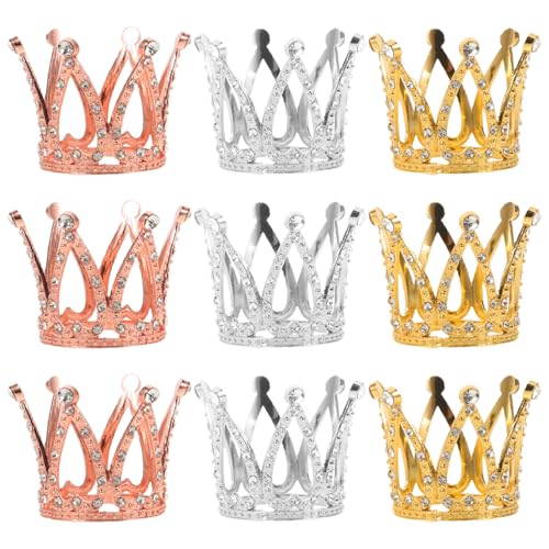CIYODO 9 Stück Teiliges Kronen Cake Topper Wiederverwendbare Tiara Kuchen Deko mit Funkelnden Strasssteinen Mini Kronen für Mädchen Geburtstags Hochzeitsfeiern Elegante Partydekoration CIYODO 9 Stück Teiliges Kronen Cake Topper Wiederverwendbare Tiara Kuchen Deko mit Funkelnden Strasssteinen Mini Kronen für Mädchen Geburtstags Hochzeitsfeiern Elegante Partydekoration von CIYODO