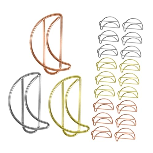 CIYODO 90 Stück Mondförmige Metall Büroklammern Bunte Elegante Lesezeichen Für Dokumentenorganisation Schule Büro Alltag CIYODO 90 Stück Mondförmige Metall Büroklammern Bunte Elegante Lesezeichen Für Dokumentenorganisation Schule Büro Alltag von CIYODO