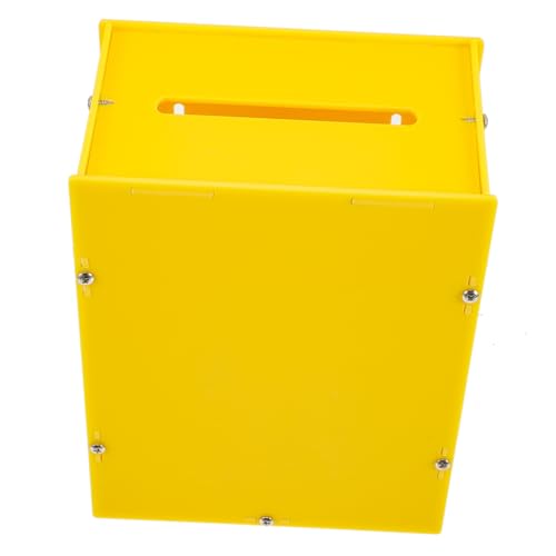 CIYODO Acryl Wahlurne mit Schlitz und Sicherem Schloss Transparente Spendensammelbox für Büro und Schule Langlebige Wandmontierbare Vorschlags Abstimmungsbox Gelb von CIYODO