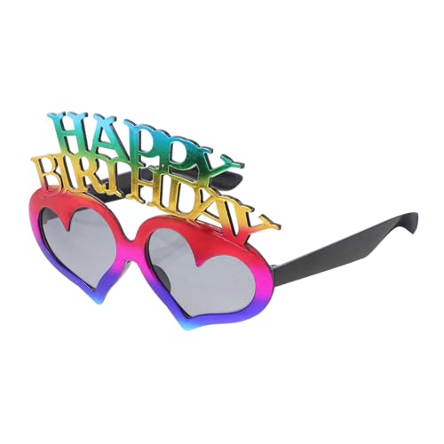 CIYODO Bunte Herzform Partybrille aus Leichtem Pc Material mit Happy Birthday Bequeme Foto Requisite für Erwachsene und Kreative Geburtstagsdeko für Fröhliche Feiern von CIYODO