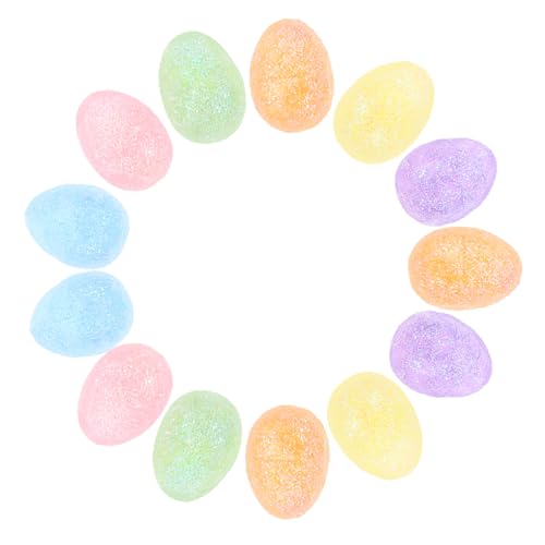 CIYODO Bunte Schaumstoff Eier Je Packung Glänzend Leichtes Osterdekor Vielseitig für Diy Deko Party Basteln von CIYODO