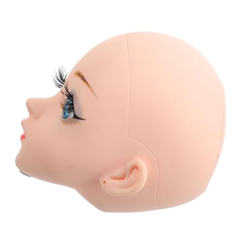 CIYODO Doll Head DIY Zubehör Lebensnaher Vinyl Puppenkopf mit Blauen Augen für Gestaltung Bastelmaterial Geschenkidee von CIYODO