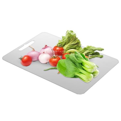 CIYODO Doppelseitiges Schneidebrett aus Dickem Edelstahl Lebensmittelecht Robustes Küchenbrett für Gemüse Fleisch Obst Vielseitig und Leicht zu Reinigen CIYODO Doppelseitiges Schneidebrett aus Dickem Edelstahl Lebensmittelecht Robustes Küchenbrett für Gemüse Fleisch Obst Vielseitig und Leicht zu Reinigen von CIYODO