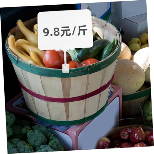 CIYODO Erasable Preisdisplay Aufsteller mit Clip Weißer Preisschildhalter für Obst Gemüse Stabiler Etikettenhalter für Supermarkt Einkaufszentrum Ablösbar ohne Rückstände Langlebig und von CIYODO