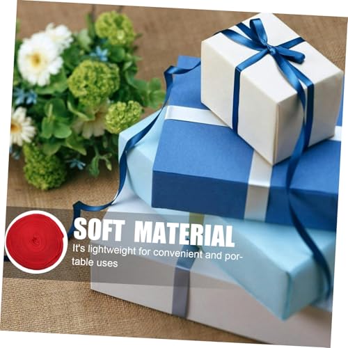 CIYODO Flauschiges Geschenkband Polyester Vielseitiges DIY Bastelband für Geschenkverpackung Dekoration und Schleifen Samtartige Oberfläche Kräftiges Rot von CIYODO