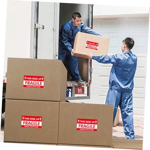 CIYODO Fragile Aufkleber Rolle Hochklebend Versandetiketten Warnaufkleber Handle With Care für Zerbrechliche Pakete Einfache Anwendung Flexibler Einsatz für Verschiedene von CIYODO