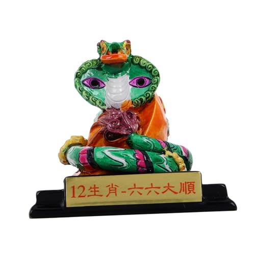 CIYODO Handbemalte Resin Schlangenfigur Chinesisches Neujahr Dekoration Jahr der Schlange Ornament Vielseitige Tischdeko für Frühlingsfest und Festliche Wohnaccessoires von CIYODO