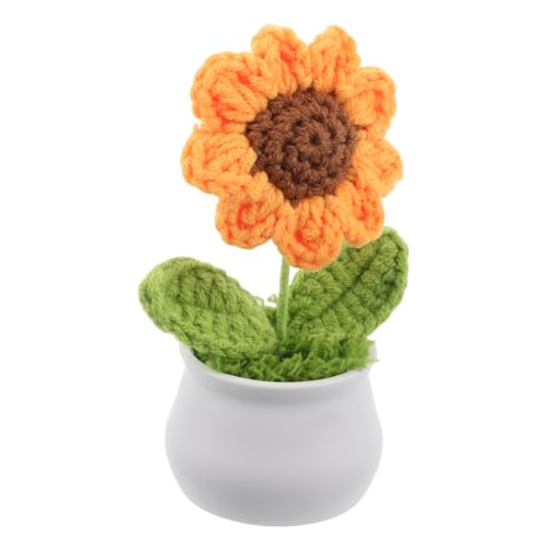 CIYODO Handgemachte Sonnenblume Im Topf Künstliche Pflanzen Deko Aus Gestricktem Garn Große Langlebige Tischdekoration Für Zuhause Büro Und Auto CIYODO Handgemachte Sonnenblume Im Topf Künstliche Pflanzen Deko Aus Gestricktem Garn Große Langlebige Tischdekoration Für Zuhause Büro Und Auto von CIYODO