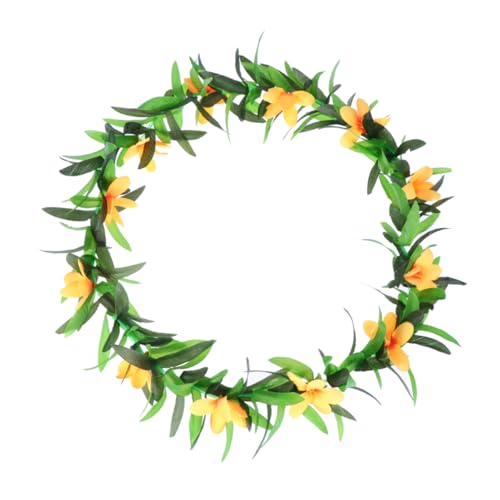 CIYODO Hawaii Party Dekorationen Party Zubehör Blumengirlanden Kränze Girlanden Luau Dekorationen Hawaii Dekorationen Blumenkranz Hawaii Leis Hawaii Girlande Blumenkranz Gelb von CIYODO