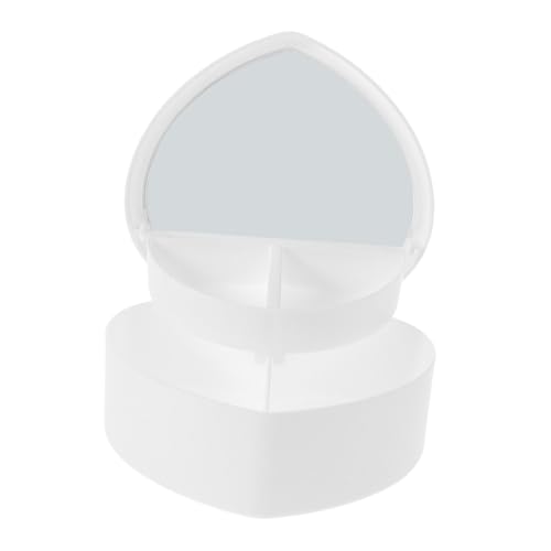 CIYODO Herzförmige Schmuckschatulle für Make Up Spiegel Kleine Reiseorganisation für Ohrringe Ringe Armbänder und Mehr Weißer Schmuckkasten für Vielseitige Aufbewahrung CIYODO Herzförmige Schmuckschatulle für Make Up Spiegel Kleine Reiseorganisation für Ohrringe Ringe Armbänder und Mehr Weißer Schmuckkasten für Vielseitige Aufbewahrung von CIYODO