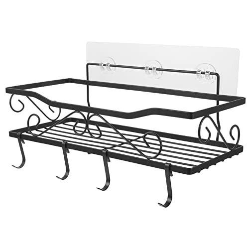 CIYODO Kein Stanzen Halter Regal Lagerregal Organizer Badezimmer Caddy Seife Duschregale Duschkorb Lagerregale Home Storage Duschregal Kohlenstoffstahl von CIYODO
