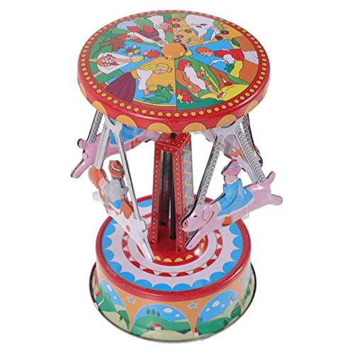 CIYODO Kinderpädagogische Kinder Aufzieh Aufziehspielzeug Windspielzeug aus Tischdekoration Aufgeben Geburtstagsgeschenk Pferdefigur für Sammlerstück Spielzeuge Karussell Cartoon von CIYODO