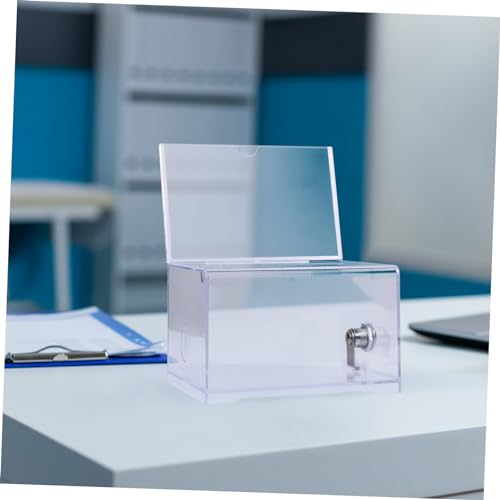 CIYODO Klarer Acryl Wahlurne Wahlbox mit Schilderhaltern Langlebige Spendenbox für Fundraising Praktische Aufbewahrungsbox für Stimmzettel und Karten Leicht Zerlegbar für Vielseitigen von CIYODO