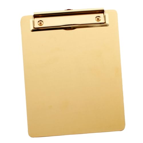 CIYODO Klemmbrett aus Edelstahl Goldfarben Robustes Schreibtablet mit Glatter Oberfläche und Rundungen für Büro Schule und Zuhause Hält Papier Sicher CIYODO Klemmbrett aus Edelstahl Goldfarben Robustes Schreibtablet mit Glatter Oberfläche und Rundungen für Büro Schule und Zuhause Hält Papier Sicher von CIYODO