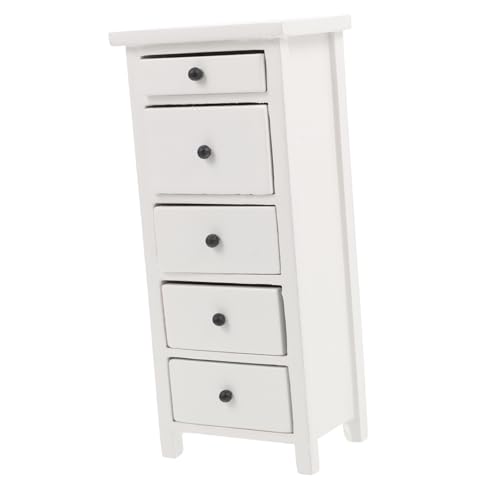 CIYODO Miniatur Puppenhaus Möbel Weißes Holz Sideboard Modell Realistisches Langlebiges Dekoratives Kommode Zubehör für Mikro Landschaft und Puppenhaus Einrichtung von CIYODO