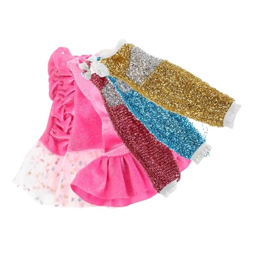 CIYODO Moderne Pailletten Kleid Set Für Puppe Mädchen Puppe Kleidung Eine Schulter Formale Kleid Für von CIYODO