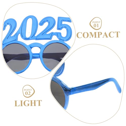 CIYODO Neujahrsbrille Partybrille Blau Leicht Modisch für Silvester Foto Requisit Festliches Partyzubehör für Erwachsene und Abschlussfeier von CIYODO