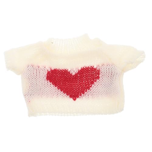 CIYODO Plüschbär Kleidung Herzweißer Pullover für Bären Weiche und Sichere Stofftierkleidung Süßes Outfit für DIY Puppen und Kuscheltiere Zubehör für Geschenkideen von CIYODO