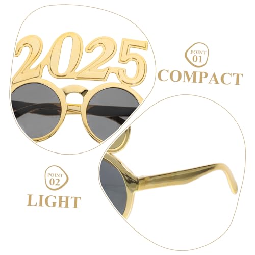 CIYODO Runde Neujahrsparty Brille in Gold Leichte Party Sonnenbrille für Erwachsene Leuchtende Foto Requisite Stilvolle Augen Dekoration für Festlichkeiten und Feierlichkeiten von CIYODO